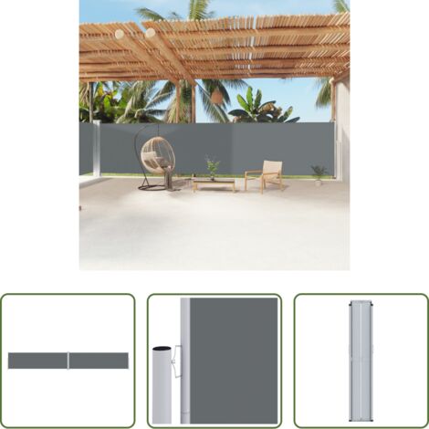 Tenda da sole per giardino -  Tenda da Sole Laterale Retrattile Antracite 180x1200 cm