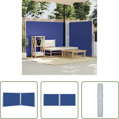 Tenda da sole per giardino -  Tenda da Sole Laterale Retrattile Blu 140x1000 cm