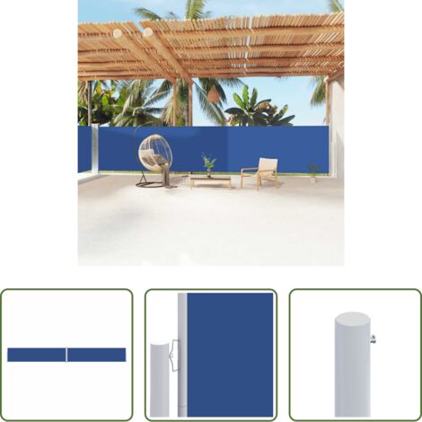 Tenda da sole per giardino -  Tenda da Sole Laterale Retrattile Blu 160x1200 cm
