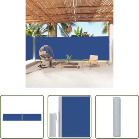 Tenda da sole per giardino -  Tenda da Sole Laterale Retrattile Blu 200x1000 cm
