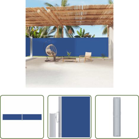 Tenda da sole per giardino -  Tenda da Sole Laterale Retrattile Blu 200x1200 cm