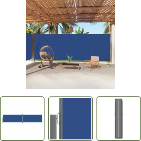 Tenda da sole per giardino -  Tenda da Sole Laterale Retrattile Blu 220x1000 cm