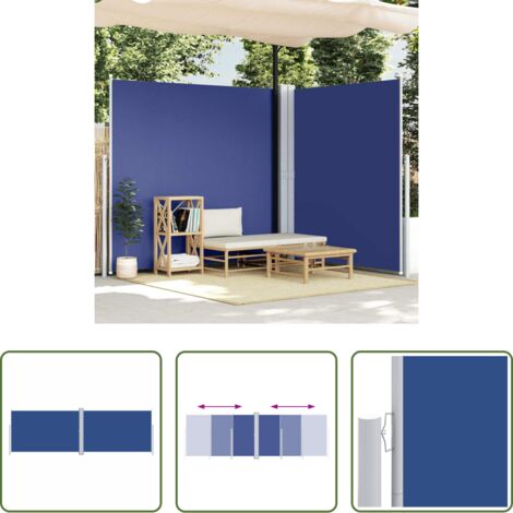 Tenda da sole per giardino -  Tenda da Sole Laterale Retrattile Blu 220x600 cm