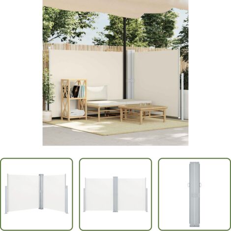 Tenda da sole per giardino -  Tenda da Sole Laterale Retrattile Crema 140x600 cm