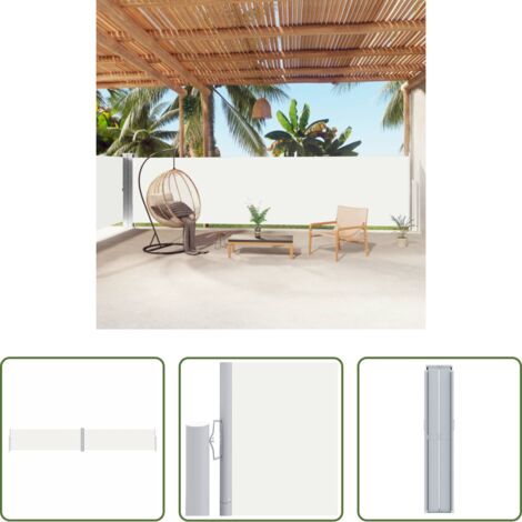 Tenda da sole per giardino -  Tenda da Sole Laterale Retrattile Crema 160x1000 cm