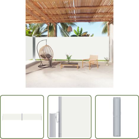 Tenda da sole per giardino -  Tenda da Sole Laterale Retrattile Crema 180x1000 cm