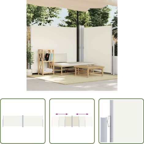 Tenda da sole per giardino -  Tenda da Sole Laterale Retrattile Crema 180x600 cm