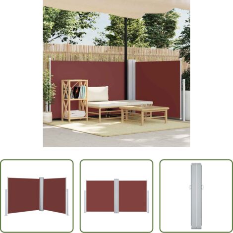 Tenda da sole per giardino -  Tenda da Sole Laterale Retrattile Marrone 120x600 cm