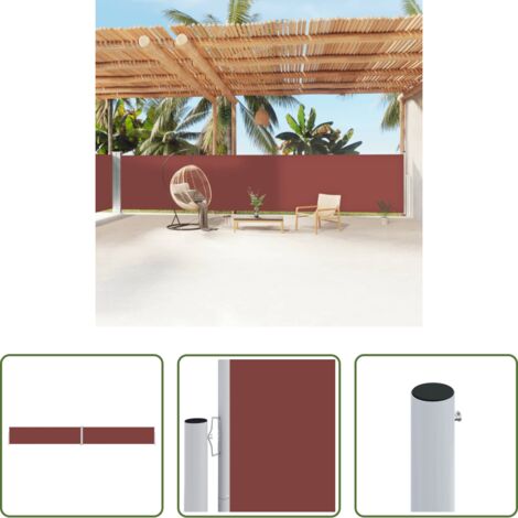 Tenda da sole per giardino -  Tenda da Sole Laterale Retrattile Marrone 160x1200 cm