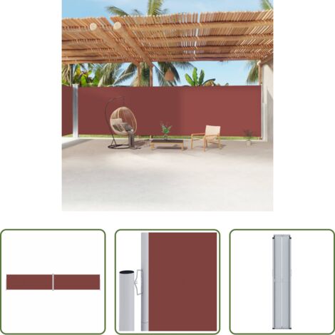Tenda da sole per giardino -  Tenda da Sole Laterale Retrattile Marrone 220x1200 cm