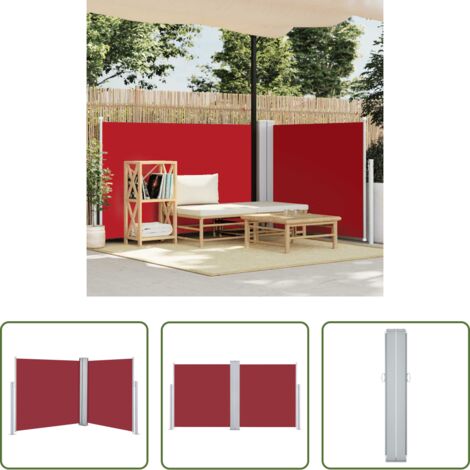 Tenda da sole per giardino -  Tenda da Sole Laterale Retrattile Rossa 100x600 cm