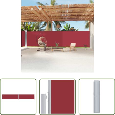 Tenda da sole per giardino -  Tenda da Sole Laterale Retrattile Rossa 200x1200 cm