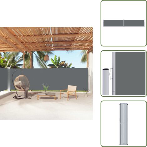 Tenda da sole per patio - vidaXL Tenda da Sole Laterale Retrattile Antracite 180x1000 cm - Tenda da sole per balcone