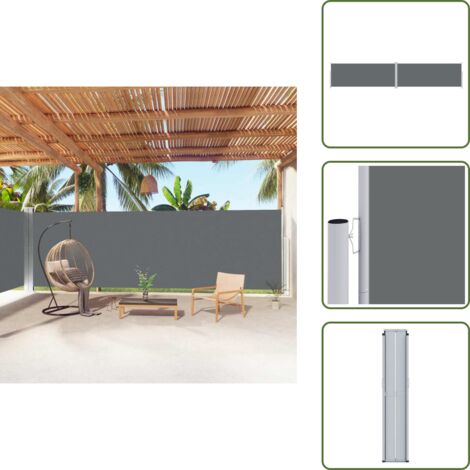 Tenda da sole per patio - vidaXL Tenda da Sole Laterale Retrattile Antracite 200x1000 cm - Tenda da sole per balcone