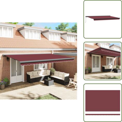 Tenda da sole per patio - vidaXL Tenda da Sole Retrattile Automatica Bordò 300x250 cm - Tenda da sole per balcone
