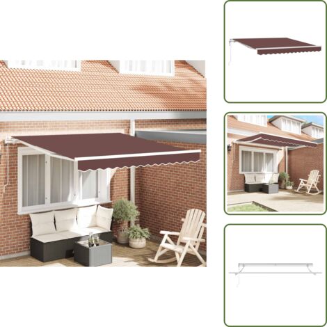 Tenda da sole per patio - vidaXL Tenda da Sole Retrattile Automatica Marrone 300x250 cm - Tenda da sole per balcone