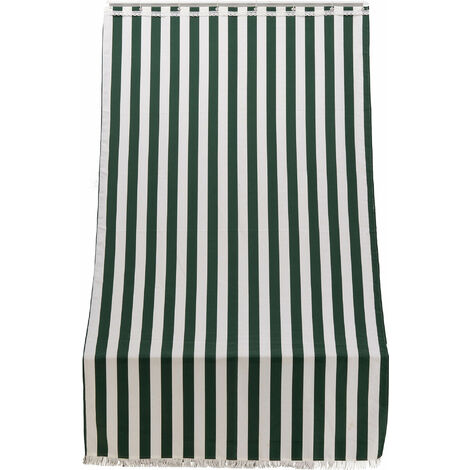 Tenda da Sole per Sormonto 140x250 cm in Poliestere con Anelli Ranieri a Strisce Verdi