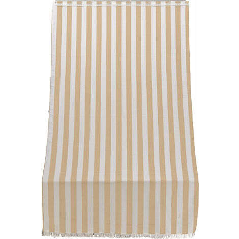 Tenda da Sole per Sormonto 140x300 cm in Poliestere con Anelli Ranieri a Strisce Beige