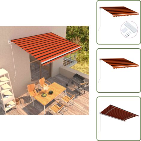 Tenda da sole per terrazza - vidaXL Tenda da Sole Retrattile Automatica 400x300 cm Arancione e Marrone - Tenda da sole per finestra