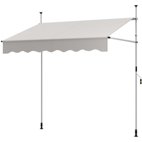 Tenda da sole regolabile in altezza con manovella per finestre e porte, Tenda da sole 200 x 300 cm Beige