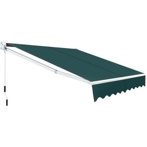 Tenda da sole retrattile 25x2 m resistente ai raggi uv e allacqua verde