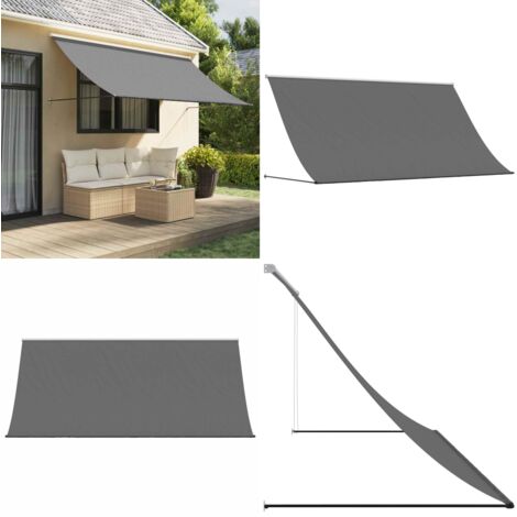 Tenda da Sole Retrattile Antracite 300x150 cm Tessuto e Acciaio - Tenda da patio - Tenda retrattile