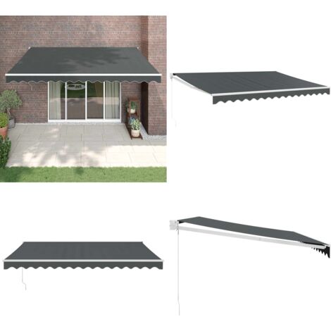 Tenda da Sole Retrattile Antracite 4,5x3 m Tessuto e Alluminio - Tenda da patio - Tenda da sole antracite