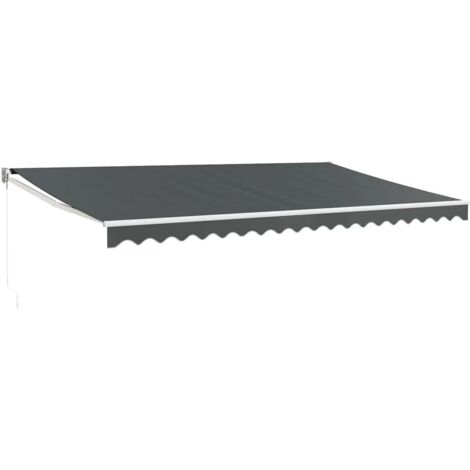 Tenda da Sole Retrattile Antracite 5x3 m in Tessuto e Alluminio vidaXL