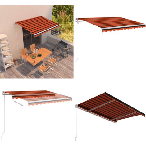 Tenda da Sole Retrattile Automatica 300x250cm Arancione Marrone - Tenda da sole automatica - Tenda da sole esterna