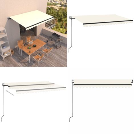 Tenda da Sole Retrattile Automatica 450x350 cm Crema - Tenda da sole esterna - Tenda da sole automatica