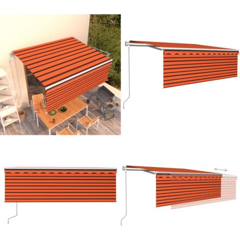 Tenda da Sole Retrattile Automatica 4,5x3m Arancione e Marrone - Tenda da sole automatica - Tenda da sole esterna