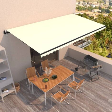 Tenda da Sole Retrattile Automatica 600x350 cm Crema vidaXL