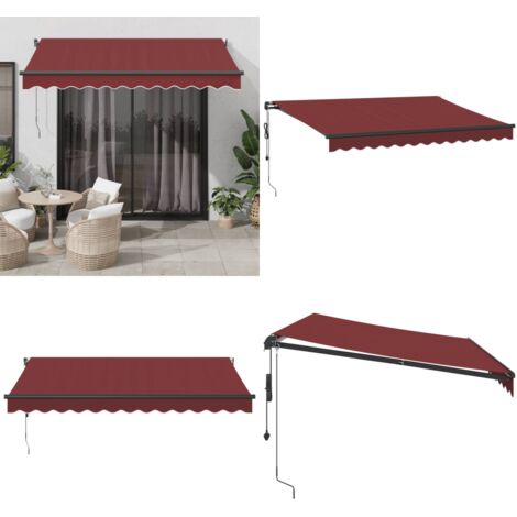 Tenda da Sole Retrattile Automatica Bordò 350x250 cm - Tenda da sole automatica - Tenda da sole per balcone