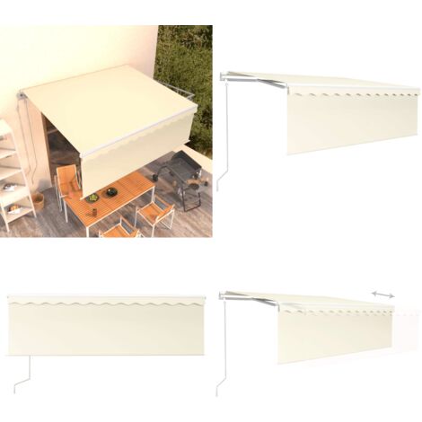 Tenda da Sole Retrattile Automatica con Parasole 4x3 m Crema - Tenda da sole automatica - Tenda da sole con parasole