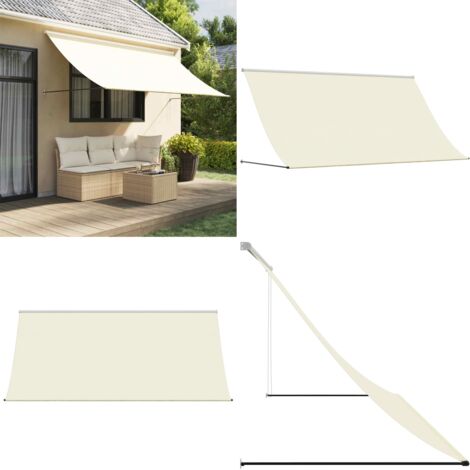 Tenda da Sole Retrattile Crema 300x150 cm in Tessuto e Acciaio - Tenda da patio - Tenda retrattile