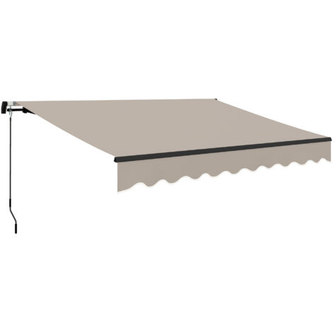Tenda da sole retrattile in alluminio per finestre e porte con protezione UV30+ e inclinazione regolabile, 360x220 cm, colore crema.