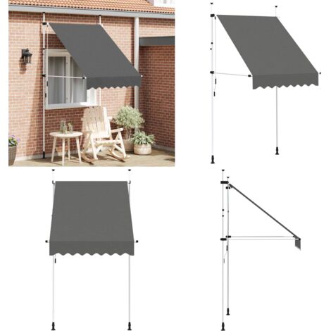 Tenda da Sole Retrattile Manuale 150 cm Antracite - Tenda da sole impermeabile - Tenda da sole per finestra