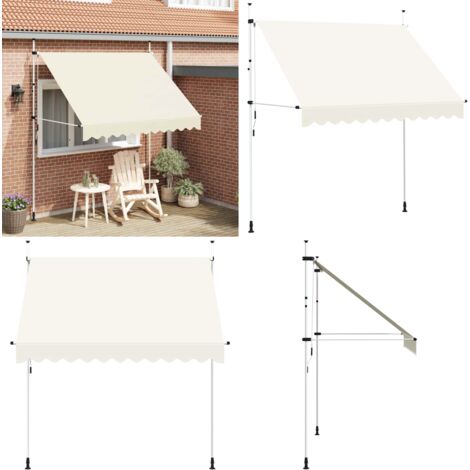 Tenda da Sole Retrattile Manuale 250 cm Crema - Tenda da sole retrattile - Tenda da sole manuale