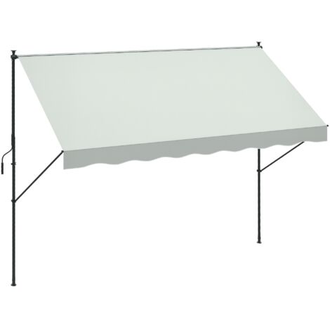 Tenda da sole retrattile manuale 300x175x210 - 310 cm regolabile con manovella, protezione solare UV40+ per balcone e terrazzo, colore crema