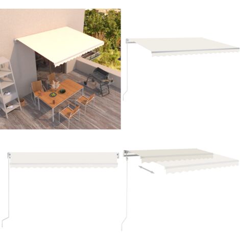 Tenda da Sole Retrattile Manuale 450x300 cm Crema - Tenda da sole manuale - Tenda da sole esterna