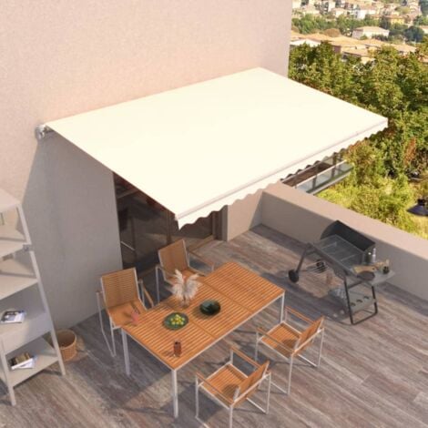 Tenda da Sole a Caduta Braccio Estensibile Esterno per Balcone Beige  Marrone 4 x 2.5 Panarea