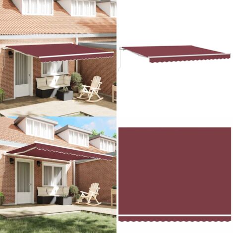 Tenda da Sole Retrattile Manuale Bordò 400x300 cm - Tenda retrattile - Protezione dal sole