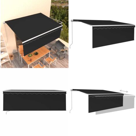 Tenda da Sole Retrattile Manuale con Parasole 4,5x3 m Antracite - Tenda da sole antracite - Tenda da sole con parasole
