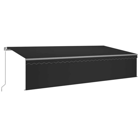 Tenda da Sole Retrattile Manuale con Parasole 6x3 m Antracite vidaXL