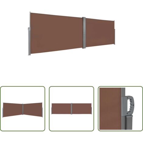 Tenda da sole retrattile -  Tenda da Sole Laterale Retrattile 160x600 cm Marrone
