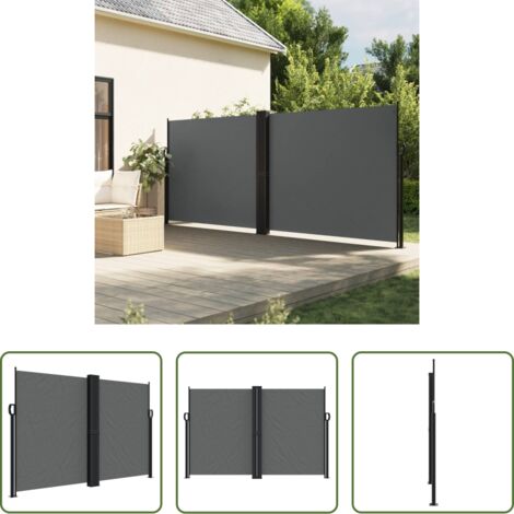 Tenda da sole retrattile -  Tenda da Sole Laterale Retrattile Antracite 160x600 cm