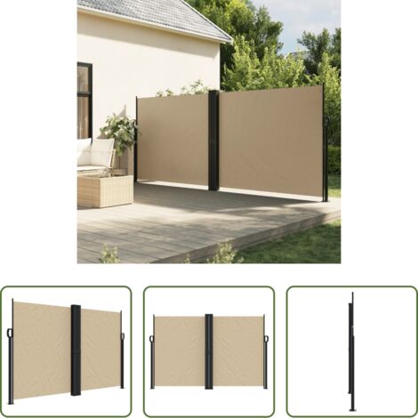 Tenda da sole retrattile -  Tenda da Sole Laterale Retrattile Beige 160x1200 cm