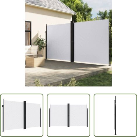 Tenda da sole retrattile -  Tenda da Sole Laterale Retrattile Bianca 200x1200 cm