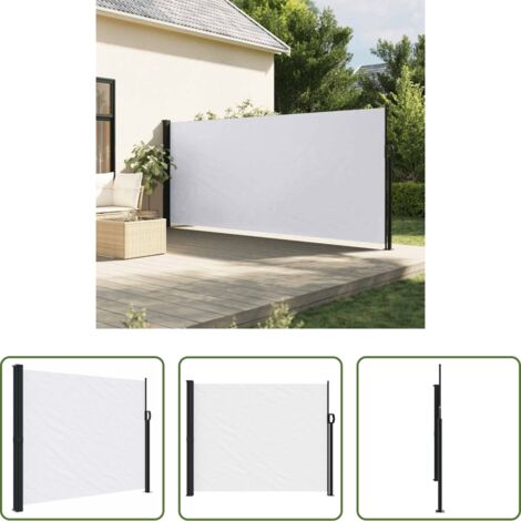 Tenda da sole retrattile -  Tenda da Sole Laterale Retrattile Bianco 160x500 cm