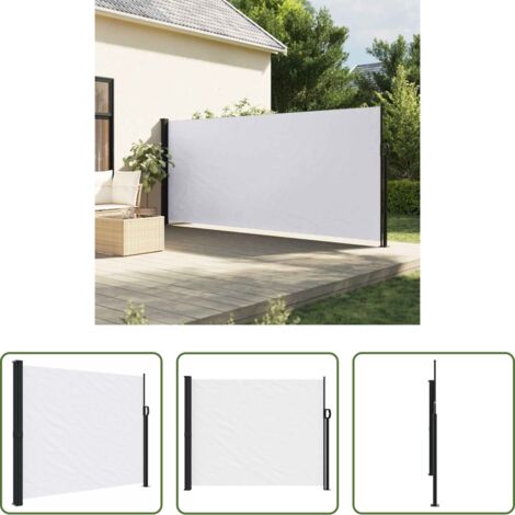 Tenda da sole retrattile -  Tenda da Sole Laterale Retrattile Bianco 160x600 cm